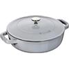 STAUB Pentola per stufati, Chistera, 24 cm, 2,5 L, adatta all'induzione, Aroma-Regen, Made in France, grigio grafite