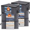 Withosent 60L Scatole per Armadio 6pcs, Organizzatore Armadio Scatole per Vestiti con Manico Rinforzato, Scatola Trasloco, Buste Pieghevole, per Piumoni Trapunte Coperte, Biancheria da Letto
