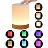 Mobxpar Luce Notturna LED, Lampada da Comodino, Controllo Tattile, Dimmerabile, USB Ricaricabile, Portatile, Colore che Cambia RGB per Bambini, Camera da Letto, Campeggio