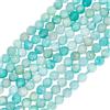Beebeecraft 2 Filo 240 Pezzi Perline di Amazzonite 3 mm Pietra di Cristallo Naturale Blu Rotondo Sfaccettato Micro Taglio Perline Sciolte Distanziatore Ciondoli per Gioielli Fai da Te Creazione