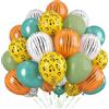UDRKFOPK Palloncini della giungla, palloncini safari della giungla da 12 pollici, palloncini con motivo animale, verde salvia, verde oliva per decorazioni per feste a tema safari della giungla, accessori per