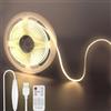 Clearhill Fita LED COB USB 5V con Telecomando Dimmerabile, 2M, Bianco Naturale 4000K, 8mm, 320 LED/m, IP20, Cavo USB 1.5M, Decorazioni Casa