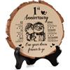 Einanmut Regalo di nozze per il 1° anniversario per moglie/fidanzata/lei, decorazione in legno, regalo di carta, regalo per il primo anniversario di matrimonio per fidanzato/marito/lui