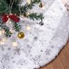 Lanpn Gonna per albero di Natale in velluto olandese da 180 cm, con paillettes argentate, decorazione per albero di Natale, casa, feste