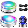 Molbory 2 prese luminose a LED, 6 colori, rotonde, con interruttore touch sensibile, base luminosa, supporto per lampada a LED, per display artistico in cristallo