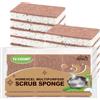 HOMEXCEL set di 12 spugne da cucina naturali, bifacciali, spugna per piatti antigraffio, spugna di cellulosa sicura per padelle antiaderenti