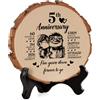 Einanmut 5° anniversario di matrimonio, regalo romantico per marito da moglie, targa in legno per 5 anni di matrimonio, 15 cm di diametro, 1.5 cm di spessore