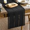 Artoid Mode Macramè Runner da Tavola Nero 30x143 cm, Decorazione da Tavolo da Cucina Vacanze Feste Compleanno Matrimoni