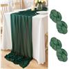 DecorMommt Runner Tavola in Chiffon Smeraldo Verde, Runner Decorazioni Natalizie per la Casa, Runner da Tavolo Moderno, per Matrimoni Compleanni Feste Deco, 2 Pezzi, 77cmx300cm