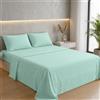 Ruggeri Completo Letto Matrimoniale in Microfibra Morbida, Set 4 Pezzi con Lenzuolo Sopra 240x280 cm, Lenzuolo con Angoli 170x200 cm e 2 Federe 50x80 cm, Traspirante e Resistente (Verde Light)