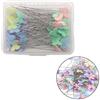 Deolven Spilloni Fiore,100 Pezzi Spilli per Patchwork Pins di Cucito Spilli con Testa per Artigianato Cucito Colorati Quilting Pins Farfalla