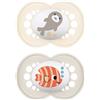 MAM Original Soothers | 18-36 Months | Pack of 2 | Comes in Dummy Steriliser Box | Sustainable Materials | Baby Accessories | Cream (Various Designs)