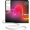 Philips Hue Flux Outdoor Striscia LED 5m, multicolore, 3.000 lm, luce per esterni flessibile, miscela colori Chromasync™, adatta a ogni condizione climatica, contr. voce e app