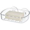 InterDesign iDesign Basic Portasapone bagno, Porta sapone in plastica con due robuste ventose, trasparente