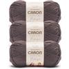 Caron Simply Me - Gomitolo di filato merino, color chicco di cacao, confezione da 3, 100 g, 50% acrilico, 50% lana merino, #3 DK (leggero), 200 m, per maglia/uncinetto