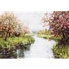 LUCAS Luca-S B545 - Set per punto croce, motivo: paesaggio primaverile in cotone, multicolore 66,5 x 45 cm