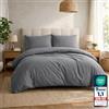 Komfortec Biancheria da letto premium super soft 3 pezzi copripiumino 200x200 cm + 2 federe 40x80 cm, 100% microfibra spazzolata, grigio