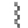 Relaxdays Scaffale angolare Relaxdays, HxLxP: 125 x 20 x 20 cm, 5 Ripiani, MDF, Design Zigzag, libreria sospesa da Parete, Grigio