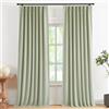 Vision Home Tende oscuranti plissettate in misto lino, morbide, verdi, 228,6 cm, per soggiorno, camera da letto, isolamento termico, tende plissettate con ganci, 101,6 x 228,6 cm (larghezza x