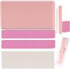 Bebbtii Kit di manicure usa e getta, 50 pezzi, include: 50 lime per unghie, 50 lucidatrici in miniatura, 50 bastoncini in legno, 50 sacchetti OPP + kit di accessori per unghie pressati, soggiorno e casa (rosa