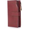 Catwalk Collection Handbags - Grande Portafoglio Donna in Pelle - Portamonete Per Smartphone e 20 Carte di Credito - RFID Protezione - Stella - Rosso