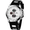 MEGALITH Orologio Uomo Noir Cronografo Sportivo Orologio da Polso Impermeabile Moda Design Orologi Uomo Quadrante Argent Grande Analogico Calendario Luminosi Cinturino Gomma