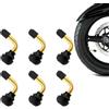 Heanvmyss Valvola Pneumatici Tubeless,6 Pezzi 90 Gradi Valvole per Pneumatici Auto PVR70,Adattatori dello Stelo della Valvola,Valvola Tubeless,Valvola Aria Steli di Estensione per Moto,Scooter