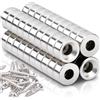 FPMYB 40pezzi Magneti Neodimio M4 Calamite Potenti 10x5-4mm Magnete Circolare Magneti al Neodimio, Calamita Neodimio con Foro SvasatoPiccole Forati Vite per Industrial science