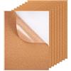 Dwitkul 8 Pezzi Fogli Autoadesivi in Sughero 30x21cm Spessore 2mm Pannelli Isolanti Rettangolari Lavagna di Sughero Bacheca per Decorazione Murale Bricolage Ufficio Scuola Cucina Fai Da Te Artigianato