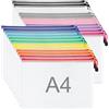 WISYOK Sacchetto di Zip A4, 24 Pcs Sacchetto del Documento Impermeabile, Borse di File Mesh, Buste Portadocumenti Plastica per Documenti Vestiti Ricevute Cosmetici Viaggio (33×23cm, 12 Colori)