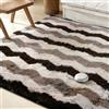 YNNHUDEEP Tappeto a pelo lungo, lavabile, antiscivolo, morbido, per soggiorno, camera da letto, cameretta dei bambini (onde, 80 x 160 cm)