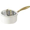 CAROTE Casseruola California 1M SS CM16 con coperchio bianco/oro