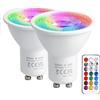 VARICART Lampadina LED GU10, 5W Lampadine LED Colorate 12 Colori Faretto LED RGB, Dimmerabile con Telecomando, Luce Bianco Freddo 6000K, 50W Equiv. per decorazione della casa (confezione da 2)