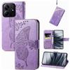 JIUNINE Custodia Protettiva per Redmi Note 14 5G / Poco M7 Pro 5G, Cover Libro PU Pelle Antiurto Portafoglio con Design Farfalle 3D, Slot per Carte, Chiusura Magnetica, Viola