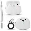 XMBYGY Custodia per AirPods Pro 3/Pro 3rd generazione 2025 | Cover protettiva in silicone | Design 3D carino pelle | con kit di pulizia e moschettone | Custodia per auricolari multicolore per ragazzi ragazze