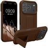 kwmobile 1x Custodia Compatibile con Apple iPhone 17 PRO - Cover Supporto Dita - Back Case per Smartphone - Protezione Gommata Cioccolato Fondente