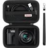 Supmay Custodia per fotocamera Panasonic LUMIX DC-TZ99E-K/DC-TZ300E, fotocamera compatta da viaggio con zoom/ LX10 TZ200D TZ200 TZ80D TZ80 TZ100 TZ70 TZ60, custodia protettiva con tasca in rete, Nero