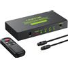 LiNKFOR 4x1 Switch Toslink SPDIF con IR Telecomando Supporto PCM2.0 DTS Dolby-AC3 Switcher Commutatore Audio Digitale 4 in 1 out in Lega di Alluminio Funziona Memoria con Cavo USB per PS3 DVD HDTV