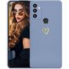 Kaywzo Cover per OPPO A53 2020,Custodia in Silicone TPU Liscio di Morbido con Modello Cardiaco,Design Minimalista,Ultrasottile Donna Antiurto Case Cover,Blu