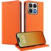 MOJIA Cover per Xiaomi 14T, [Forte Chiusura Magnetica] Case Portafoglio in Pelle PU Premium, Custodia a Libro per Telefono con Porta Carte. Arancia