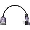 HuaLiSiJi Prolunga USB C 3.2 gen 2 90 Gradi Assistenza 20Gbps Video 4K 60Hz Cavo Prolunga USB C Maschio Femmina 240W 24V 5A Type C Extension per Telefoni Cellulari, Tablet (Sinistra/Destra, 0.2 m)