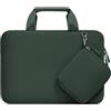 MOSISO 13.3 Pollici Custodia Borsa, 13-13.3 Pollici Porta PC Laptop Compatibile con MacBook Air/Pro 13 / Pro 14, HP Dell ASUS, Borsa Computer Neoprene Maniglia&Borse Piccola Staccabile, Verde Smeraldo