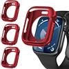iVoler 3 Pezzi Cover per Apple Watch 45mm / 44mm SE (2025/2022 / 2020) Series 9 8 7 6 5 4 (Senza Pellicola Protettiva), Sottile Custodia Antiurto Anti-Graffio Morbida TPU iWatch Bumper Case, Rosso