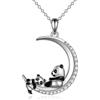 VONALA Collana Pandora in argento Sterling 925 da donna, con zircone chiaro di luna e madre-figlia, gioielli in argento ipoallergenico, regalo per donne e feste, Argento sterling