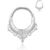 DOEARKO Septum Piercing Clicker Naso Anello Acciaio Chirurgico 8mm 16G Septum Nostril Piercing Hoop Lip Conch Daith Tragus Helix Piercing Gioielli (Argento-2)