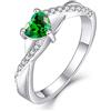 YL Anello di Fidanzamento Cuore Argento 925 con 12 Pietra Portafortuna Zirconia Cubica Anello Solitario Infinito anello Nuziale per Donna Sposa