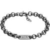 Armani Exchange Bracciale da uomo in acciaio inossidabile canna di fucile, AXG0174040
