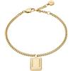 Fossil Bracciale a catena sottile da donna in acciaio inox con chiusura a moschettone