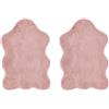 -LUXOR- living Tappeto in pelliccia sintetica Coste per camera da letto, ideale come tappeto per camera da letto, set da 2, 55 x 80 cm, rosa antico