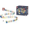 Janod - Gioco di Domino - Creazione di circuiti e percorsi di Domino - Confezione Completa 100 Pezzi + Accessori - dai 3 Anni